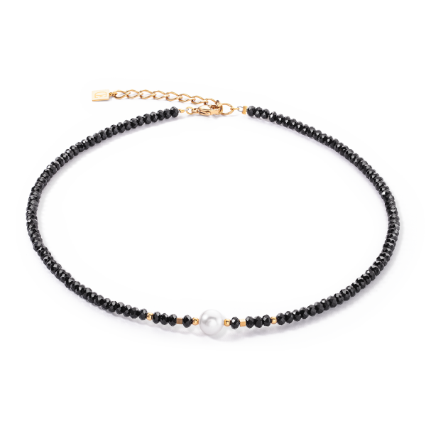 Mystic Pearl necklace gold-black Rabatt