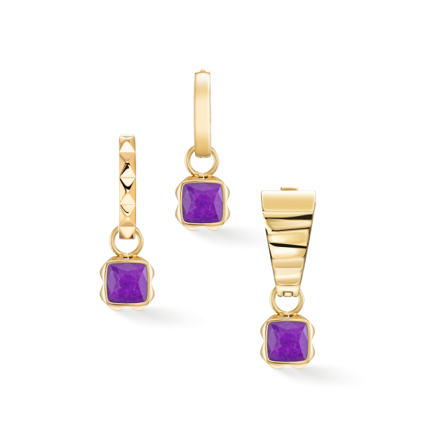 Birthstone February Charm Sugilite Gold Zu verkaufen – Bild 3