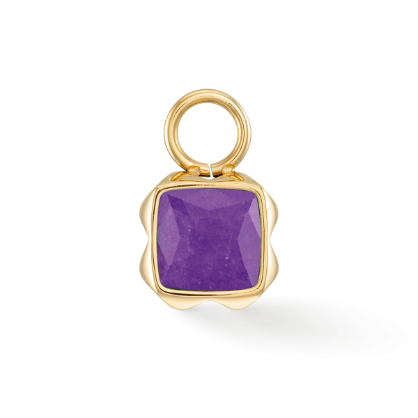 Birthstone February Charm Sugilite Gold Zu verkaufen – Bild 2