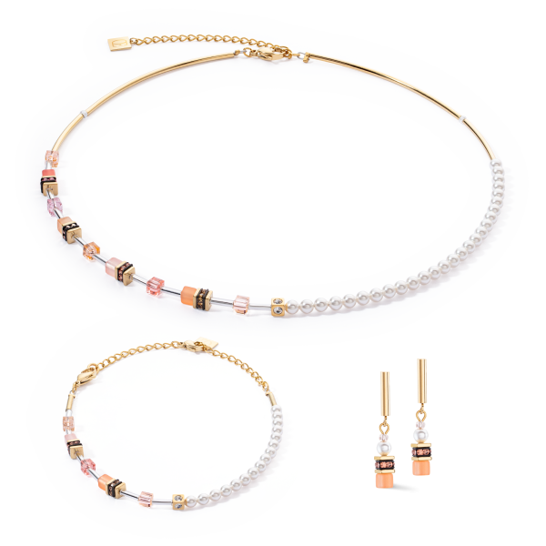 GeoCUBE® Mini Fusion Pearls Necklace Apricot Crush Online – Bild 3