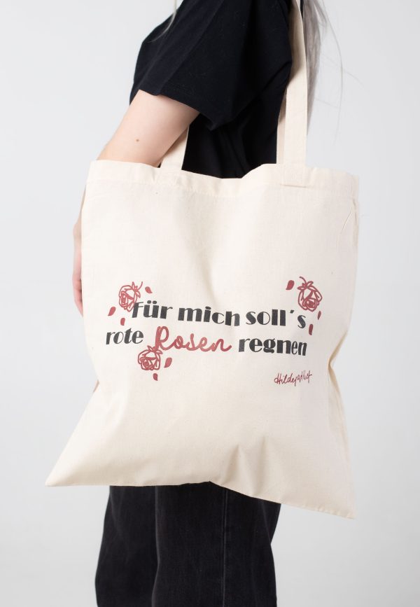 Hildegard Knef - Für Mich Solls Rote Rosen Regnen Natural - Stoffbeutel Angebot – Bild 3