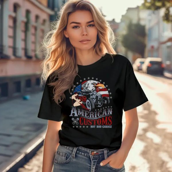 T-Shirt  American Customs - Hot Rod Garage  mit anpassbarem Druck Online-Schn?ppchen – Bild 4