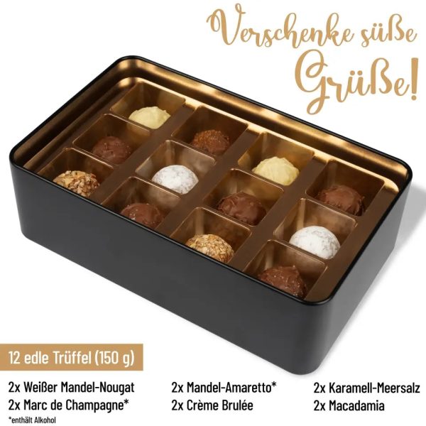 Geschenkdose mit Pralinen personalisiert mit Wunschtext „Ganz viel Glück zum Geburtstag“ Verkauf – Bild 2
