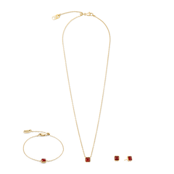 Birthstone January Bracelet Red Agate Gold Schn?ppchen – Bild 3