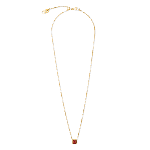 Birthstone January Necklace Red Agate Gold Angebot