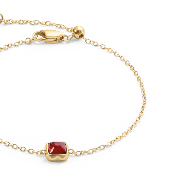 Birthstone January Bracelet Red Agate Gold Schn?ppchen – Bild 2