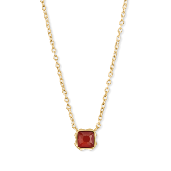 Birthstone January Necklace Red Agate Gold Angebot – Bild 2