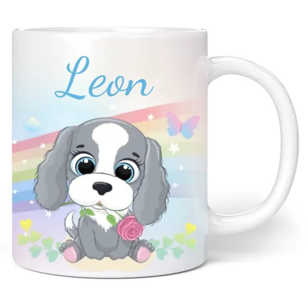 Tasse: Regenbogen  Hund  - personalisiert mit Namen Online-Schn?ppchen – Bild 2