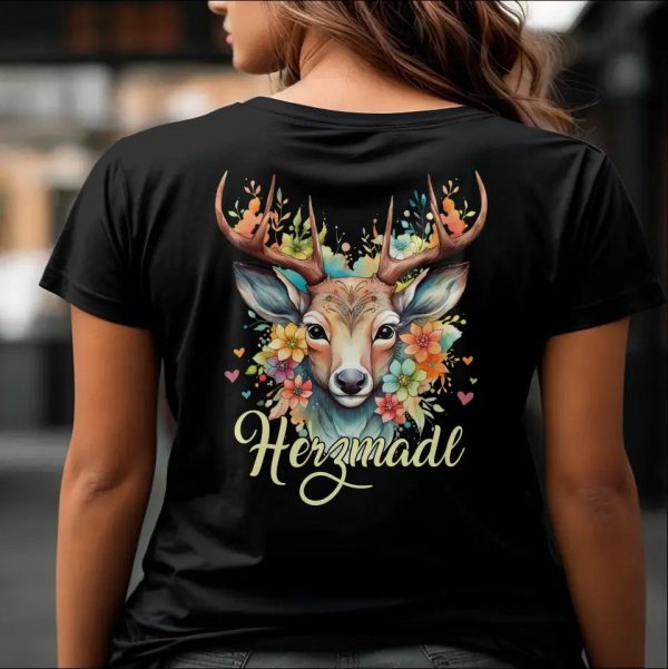 T-Shirt  Herzmadl  mit anpassbarem Druck Rabatt – Bild 4