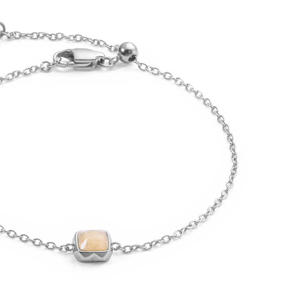 Birthstone June Bracelet Cream Jade Silver Online-Verkauf – Bild 2