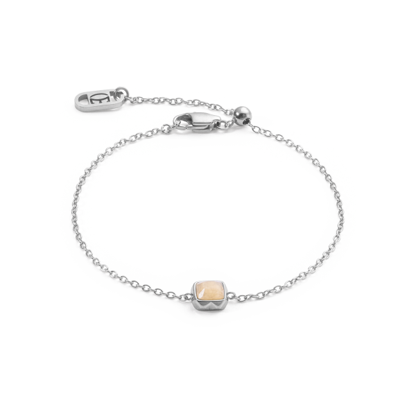 Birthstone June Bracelet Cream Jade Silver Online-Verkauf