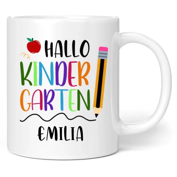 Tasse  Hallo Kindergarten  personalisiert mit Wunschname Angebot – Bild 2