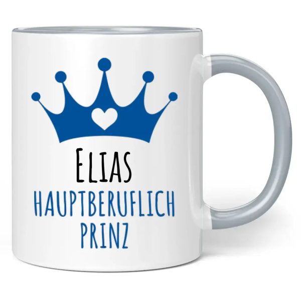 Tasse  Hauptberuflich Prinz  - personalisiert mit Namen Mode – Bild 3