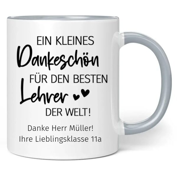 Tasse  Ein kleines Dankeschön für den die besten beste Lehrer Lehrerin der Welt!  personalisiert mit Wunschtext Online-Schn?ppchen – Bild 2