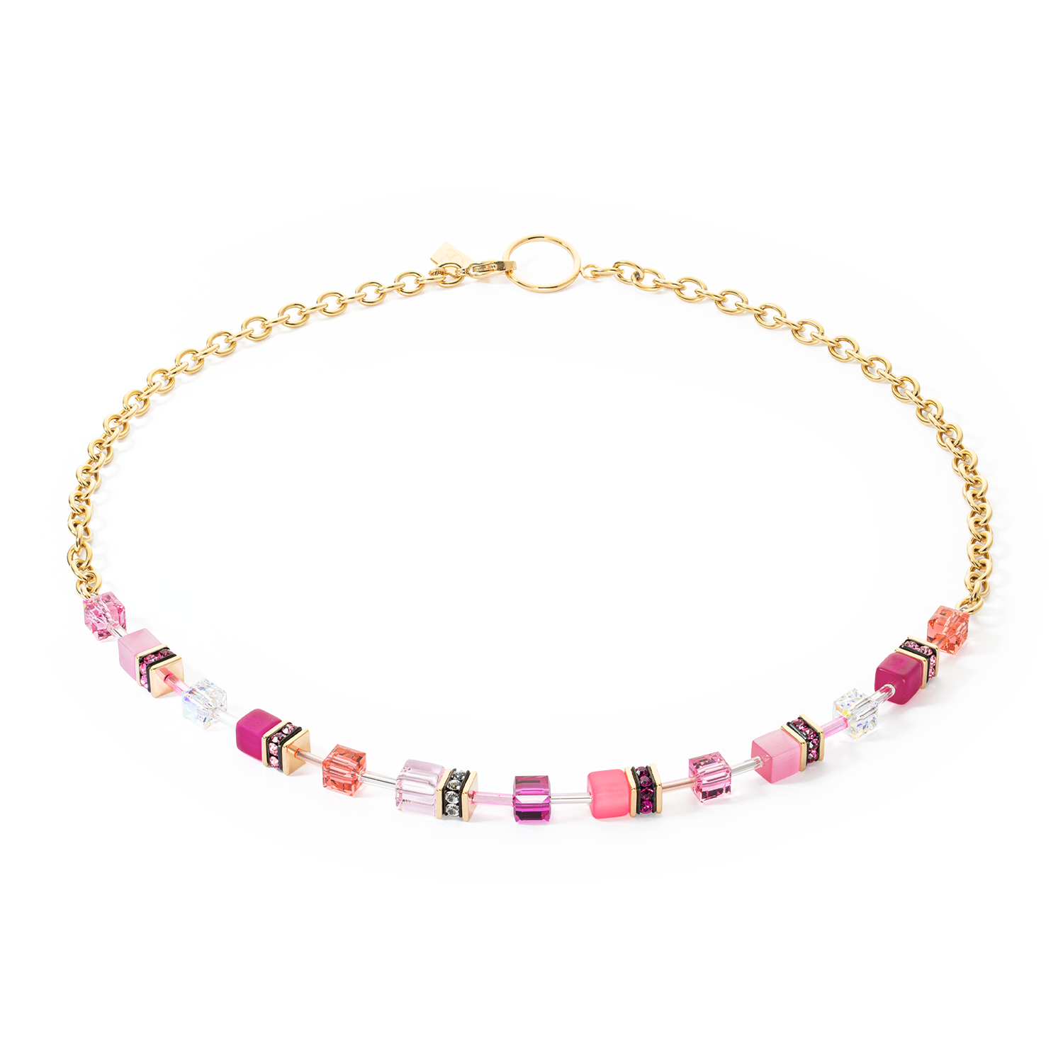GeoCUBE® Iconic Chain necklace gold-magenta Online-Schn?ppchen