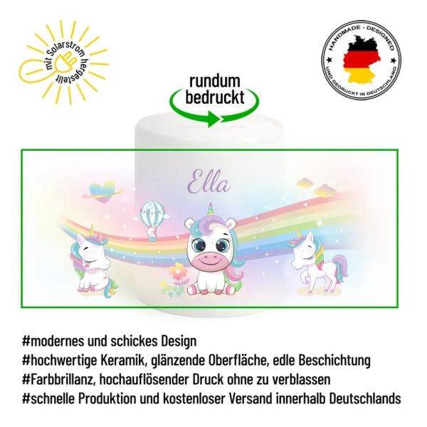 Spardose  Einhorn (Regenbogen)  personalisiert mit Namen Online-Schn?ppchen – Bild 2