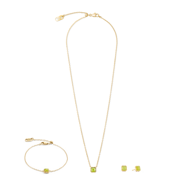 Birthstone August Necklace Green Jade Gold Online-Verkauf – Bild 3
