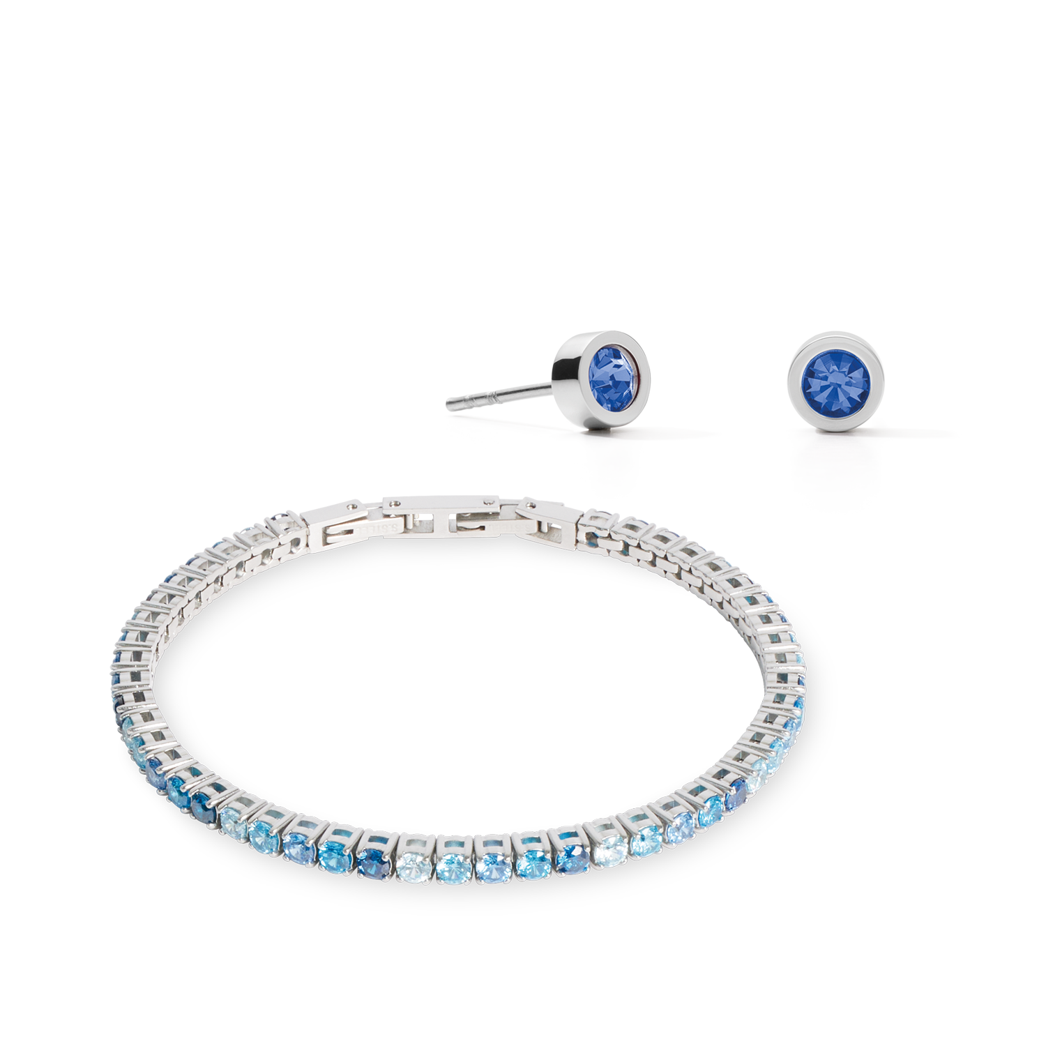 Tennis Stud Silver Blue Online