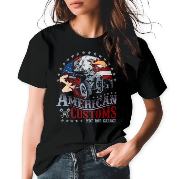 T-Shirt  American Customs - Hot Rod Garage  mit anpassbarem Druck Online-Schn?ppchen – Bild 2