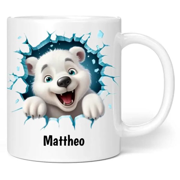 Tasse  Eisbär  - 3D Motiv - personalisiert mit Name Mode – Bild 2