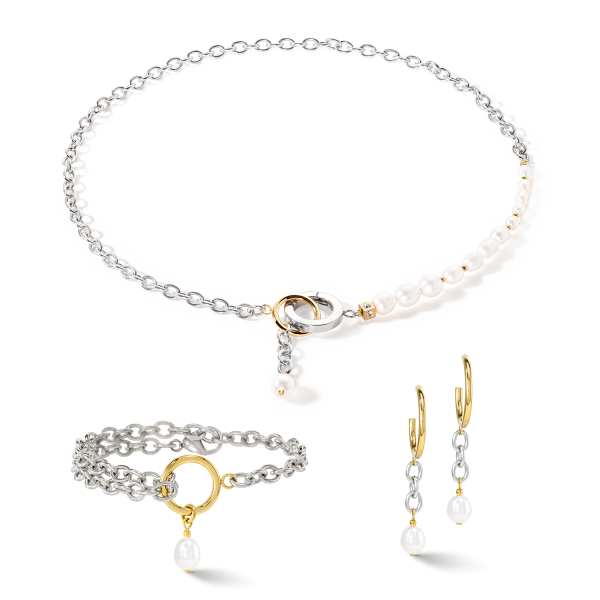 Bracelet Y & oval Freshwater Pearls with O-ring bicolor Online – Bild 3
