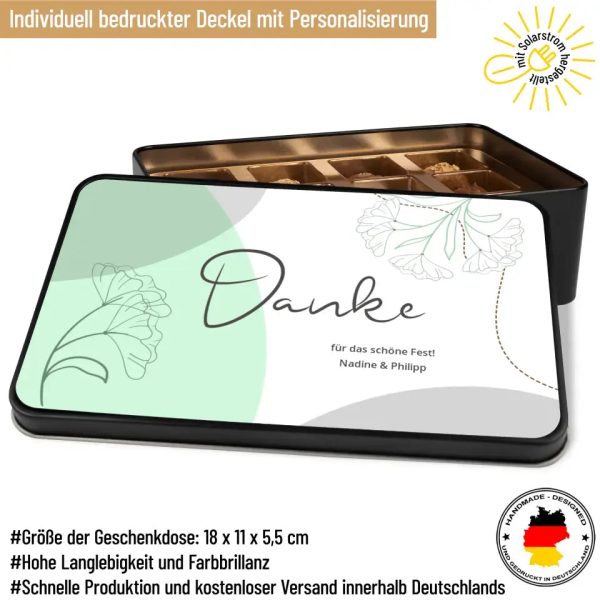 Geschenkdose mit Pralinen personalisiert mit Wunschtext „Danke“ mintgrün Jetzt online – Bild 3