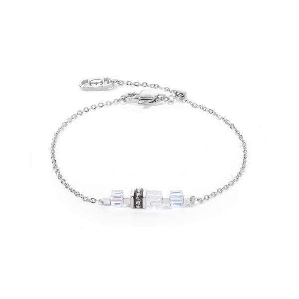 Bracelet Mini Cubes & Chain silver-white Rabatt