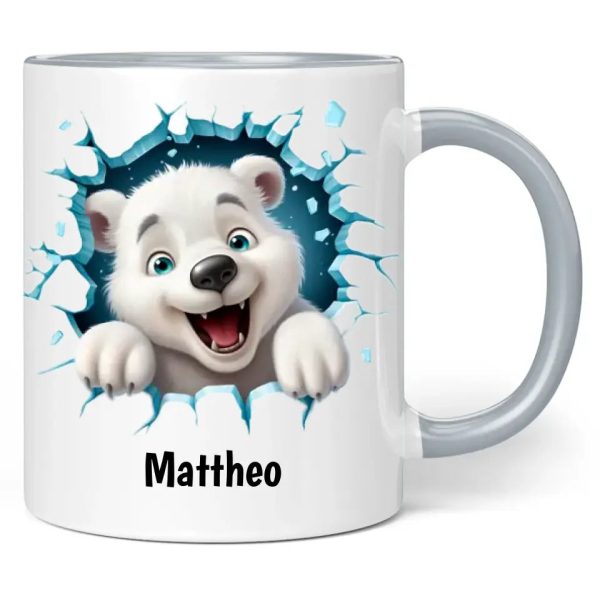 Tasse  Eisbär  - 3D Motiv - personalisiert mit Name Mode – Bild 3