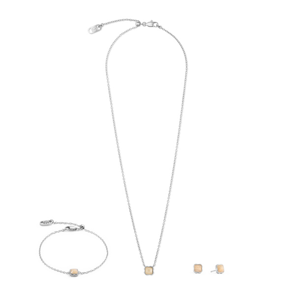 Birthstone June Bracelet Cream Jade Silver Online-Verkauf – Bild 3