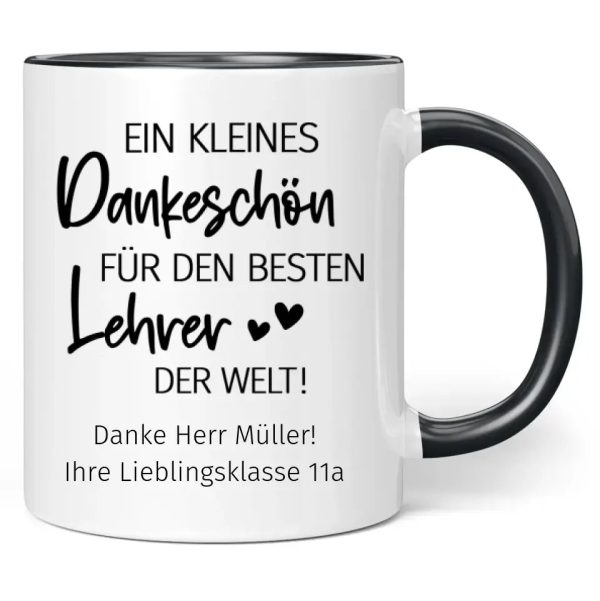 Tasse  Ein kleines Dankeschön für den die besten beste Lehrer Lehrerin der Welt!  personalisiert mit Wunschtext Online-Schn?ppchen – Bild 3