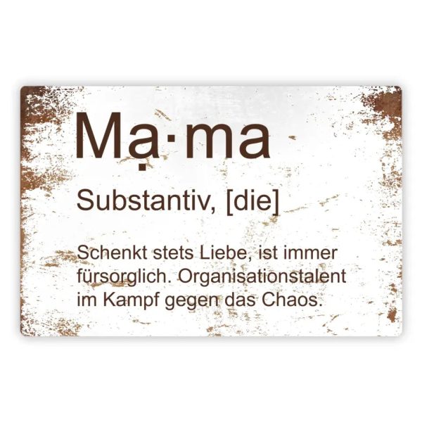 Blechschild  Mama - Substantiv, die ...  Verkauf