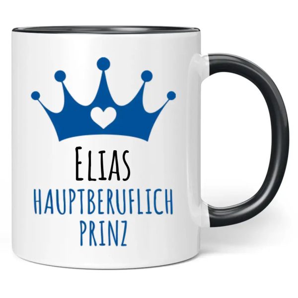 Tasse  Hauptberuflich Prinz  - personalisiert mit Namen Mode – Bild 4
