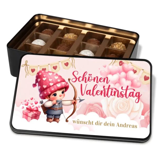 Geschenkdose mit Pralinen personalisiert „Schönen Valentinstag  mit Wunschtext Im Angebot