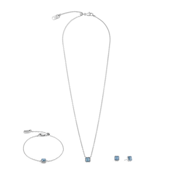 Birthstone March Bracelet Blue Aventurine Silver Im Angebot – Bild 3