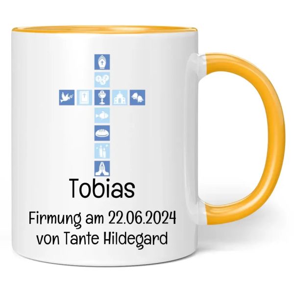 Tasse  Kreuz  personalisiert mit eigenem Namen + Wunschtext Online – Bild 5