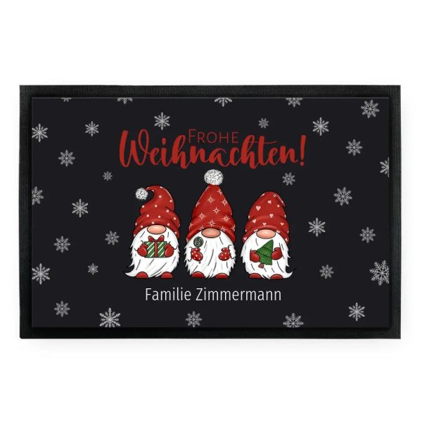 Fußmatte  Frohe Weihnachten - 3 Wichtel  mit Wunschtext Zu verkaufen