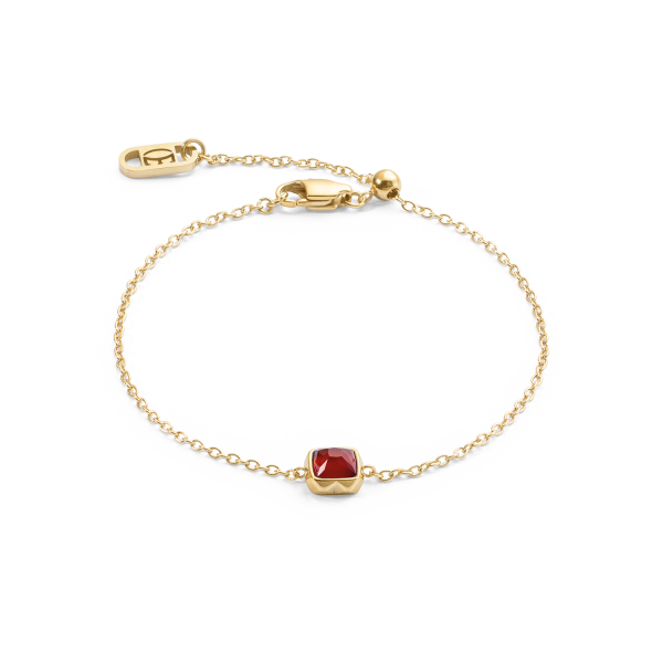 Birthstone January Bracelet Red Agate Gold Schn?ppchen