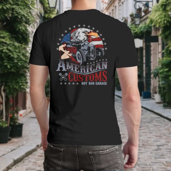 T-Shirt  American Customs - Hot Rod Garage  mit anpassbarem Druck Online-Schn?ppchen – Bild 5