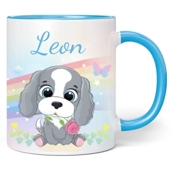 Tasse: Regenbogen  Hund  - personalisiert mit Namen Online-Schn?ppchen