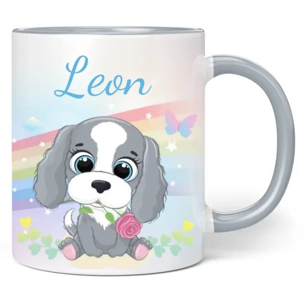 Tasse: Regenbogen  Hund  - personalisiert mit Namen Online-Schn?ppchen – Bild 3