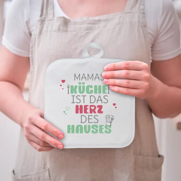 2er Set Topflappen  Küche ist das Herz des Hauses  personalisiert mit Wunschname Online-Schn?ppchen – Bild 4