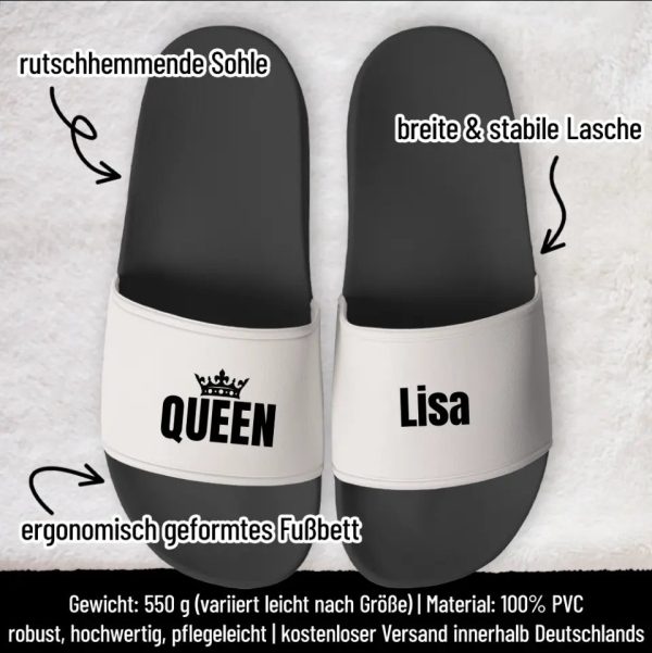 Badelatschen  King & Queen  - personalisierte Schlappen Angebot – Bild 3
