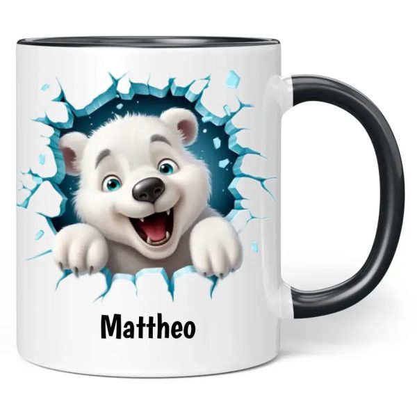 Tasse  Eisbär  - 3D Motiv - personalisiert mit Name Mode – Bild 4