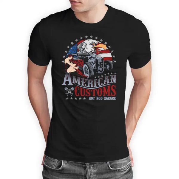 T-Shirt  American Customs - Hot Rod Garage  mit anpassbarem Druck Online-Schn?ppchen