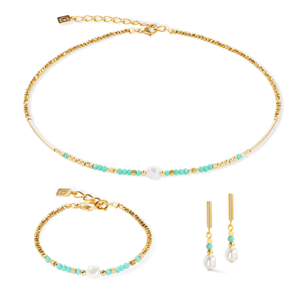 Necklace Lagoon Pearl gold-mint Schn?ppchen – Bild 3