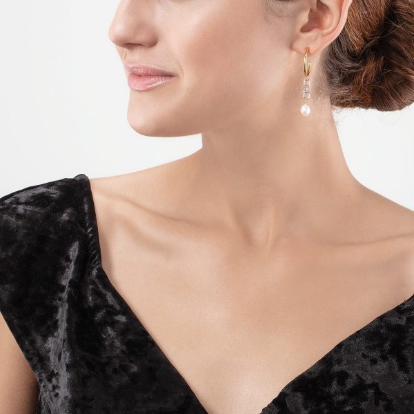 Earrings Y & oval Freshwater Pearls with O-ring bicolor Im Angebot – Bild 4
