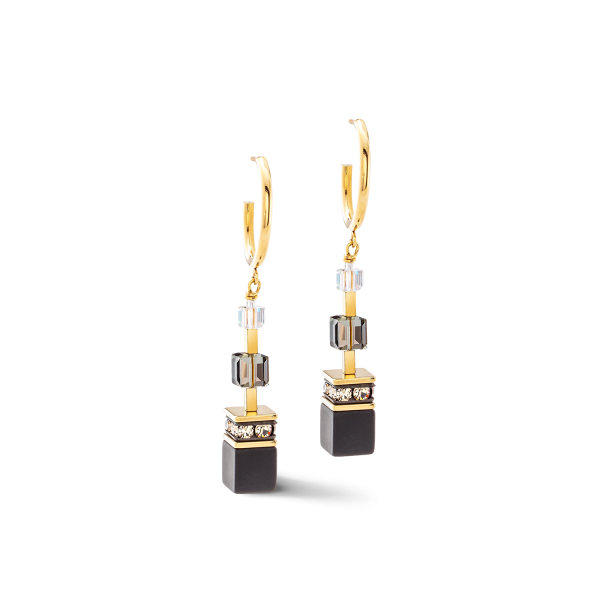 GeoCUBE® Precious statement earrings gold-black Jetzt online