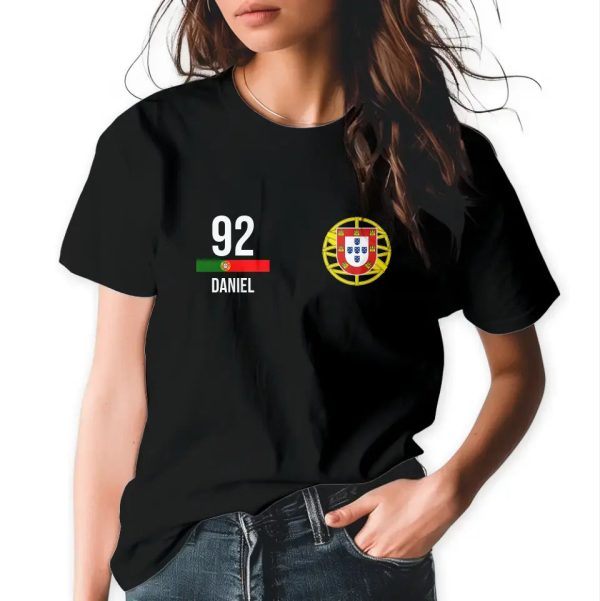 T-Shirt  EM Portugal  mit Wunschtext Rabatt – Bild 2