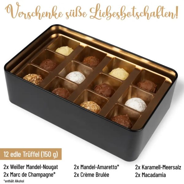 Geschenkdose mit Pralinen personalisiert „Schönen Valentinstag  mit Wunschtext Im Angebot – Bild 2
