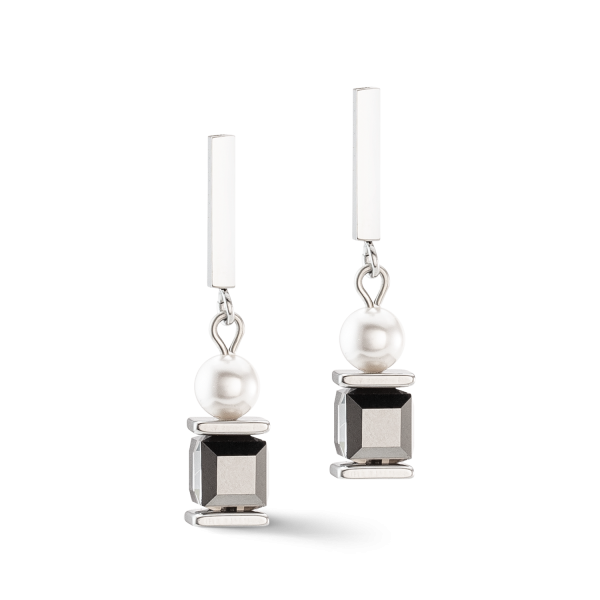 Vintage Pearl Mix earrings silver-grey Verkauf – Bild 2